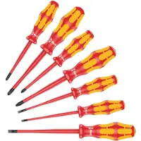 Wera 160 iSS/7 Skruetrækkersæt Kraftform Plus serie 100. Med reduceret klinge- og grebsdiameter, 7 dele