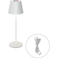 QAZQA Bordlampe hvid inkl. LED dæmpbar og genopladelig RGB IP54 - Murdock