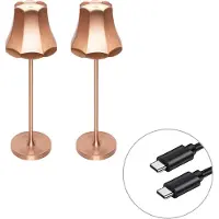QAZQA Sæt med 2 Retro Bordlamper Kobber Genopladelige IP44 - Granny