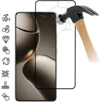Mtp Products Xiaomi 15T/15T Pro Skærmbeskyttelse Hærdet Glas - Full Fit - 9H - Sort kant