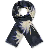 Masai Sjal 'Arendari' lysebeige / violetblå / sort