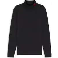 HUGO Slim fit T-shirt i bomuld med rullekrave med logo