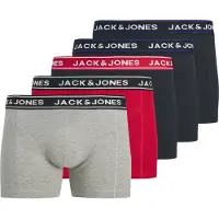 Jack & Jones Boksershorts 'JACHector' marin / grå-meleret / rød