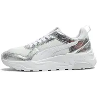 Puma Trinity 2 Metallic Whisper Sneakers Women, Shoes, White/Silver/Feather Gray, 38.5