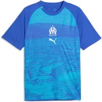 Puma Marseille Trænings T-Shirt Pre Match - Blå/Turkis - , størrelse Large