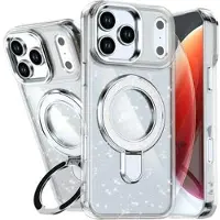 Mtp Products iPhone 17 Pro Glitter Hybrid cover med kickstand - MagSafe-kompatibel - Gennemsigtig