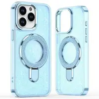 Mtp Products iPhone 16 Pro Glitter Hybrid cover med kickstand - MagSafe-kompatibel - Blå
