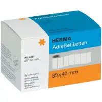 Herma - Mat - selv-klæbende - hvid - 89 x 42 mm 250 stk. (1 rulle(r) x 250) adresseetiketter