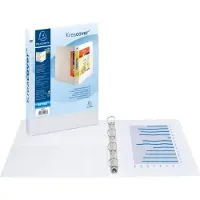 Exacompta Indstiksringbind, Kreacover, A4+, 40 mm, hvid, pakke a 10 stk