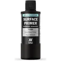 Vallejo 74.660, Grundmaling primer, Metal, Polyvinylchlorid (PVC), Træ, Allerede blandet, Sort, Gloss, 200 L