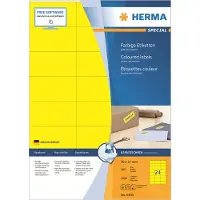 Herma Special - Papir - mat - permanent selvklæbende - gul - 70 x 37 mm 2400 etikette(r) (100 ark x 24) etiketter