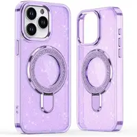 Mtp Products iPhone 16 Pro Max Glitter Hybrid cover med kickstand - MagSafe-kompatibel - Lilla