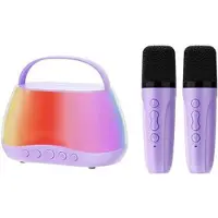 Mtp Products P13 Bærbar 5W Bluetooth-højttaler med 2 trådløse mikrofoner og RGB - Lilla