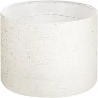 Vevor Trommelampeskærm, 33 cm top x 33 cm bund x 25 cm høj, mellem tromlelampeskærm i linned, udskiftningslampeskærm til bordlamper, gulvlamper, pendellamper, nem montering nødvendig (lys linned)