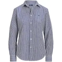 Ralph Lauren Polo Ralph Laurentil kvinder. 211891379001 Bomuldsskjorte med blå Slim Fit-striber (48), Beige, Casual, Klassisk, Lange ærmer