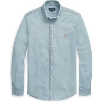 Ralph Lauren Polo Ralph Laurentil mænd. 710548538001 blå Slim Fit chambray-skjorte (XS), Casual, Bomuld, Denim, Lange ærmer