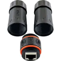 Schwaiger - Netværkskobling - RJ-45 (hun) til RJ-45 (hun) - STP - CAT 6a - udendørs - sort
