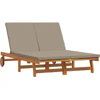 vidaXL Solstol 2-person Brun 63 x 199 x 85 cm Massivt Akacietræ