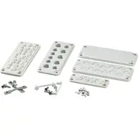 Fibox MB 10861 SET Kabelgennemføringsplade med prægning Polykarbonat Gråhvid (RAL 7035) 1 stk