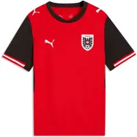 Puma Austria 2026 Home Jersey Youth, Shop, Red/Black, 15-16Y