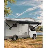 Vevor Motoriseret RV Markise Komplet Sæt, 19' Udtrækkelig Markise med Aluminiumslegeringsramme, Udendørs Trailer Markise, Passer til De fleste RV'er (Black Fade)