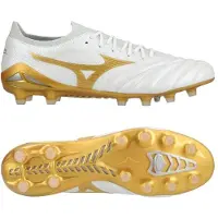 Mizuno Morelia Neo IV Beta Made in Japan FG Bright Gold - Hvid/Guld Grå - Græs (FG), størrelse 47