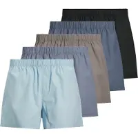 Jack & Jones Herre Jacmilano Fem Pak Boxer Chambray Blue Troposphere/City Skyline/Naval/Sort