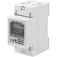 Qoltec 50899 Enfaset elektronisk energiforbrugsmåler | 230 V | LCD | 2P | DIN skinne