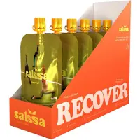 Salssa Recover Engangsdosisboks Til Energidrik Jordbær Og Banan 150g 6 Enheder