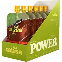 Salssa Power Engangsdosisboks Til Energidrik Pære Og Brombær 150g 6 Enheder