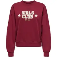 ONLY Sweatshirt 'ONLJo' vinrød / hvid