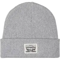 Levi's Hue 'Backpatch Beanie Light Heather Grey / Black' grå