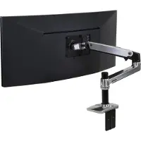 Ergotron LX - Monteringssæt (drejelig arm, klemme til montering på skrivebord, forlængeradapter, skive-monteret base, 7 pæl) - for LCD display - poleret aluminium - skærmstørrelse: op til 34