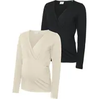 Mamalicious Shirts 'MLKERRIE' ecru / sort