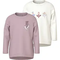 Name it Bluse - 2-pak - NmfVix - Cloud Dancer/Keepsake Lilac Par - - 2 år (92) - Bluse