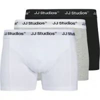 Jack & Jones Boksershorts 'JACSOHO' grå-meleret / sort / hvid