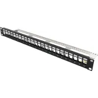 Deltaco 19" Keystone patch panel 24 ports 1U gr