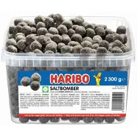 Haribo Saltbomber 2,3 kg i plastbøtte