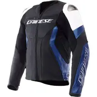 Dainese Racing 5 Læderjakke Hvid/Blå/Sort 54