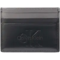 Calvin Klein Etui 'Smooth Monologo Card' mørkegrå / sort