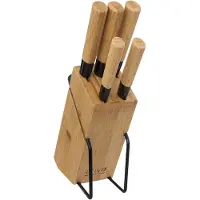 5 Five sæt knive med træstativ (32,5 x 22,5 x 7,5 cm)