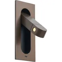 QAZQA Moderne væglampe mørk bronze inkl. LED og USB-C-port - Hilton