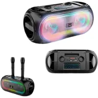 Reig Musicales Bluetooth Fm-radio 2 Trådløse Mikrofoner Fjernbetjening Usb-hjælpeindgang Skærm