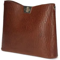 Caprice Handbag, brown, made of Leather and textile, Size 1