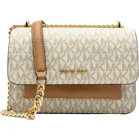 Michael Kors Skuldertaske camel / mørkebrun / offwhite