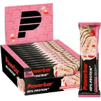Powerbar 40% Protein+ Crisps 40g Proteinbarboks Hvid Chokolade Og Jordbær 12 Enheder