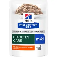 Hill's Pet Nutrition m/d Diabetes Care Kattefoder Måltidspose - Kylling - 12 x 85 g