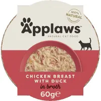 Applaws Cat - Kyllingebryst & And Skåle - 10 x 60 g