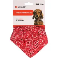 Flamingo Halsbånd med Bandana - Rød - S
