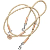 Hunter Justerbar hundesnor Malia, beige/natur - 200 cm lang, 10 mm bred